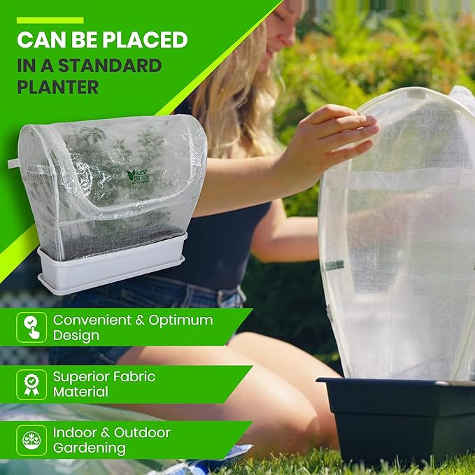 Portable Mini Indoor Greenhouse - Perfect Greenhouses for Outdoors & Indoors Gardening, 24''x22''x12'' Small & Heavy Duty Green Houses for Outside - Ideal Green House Planter for Herbs