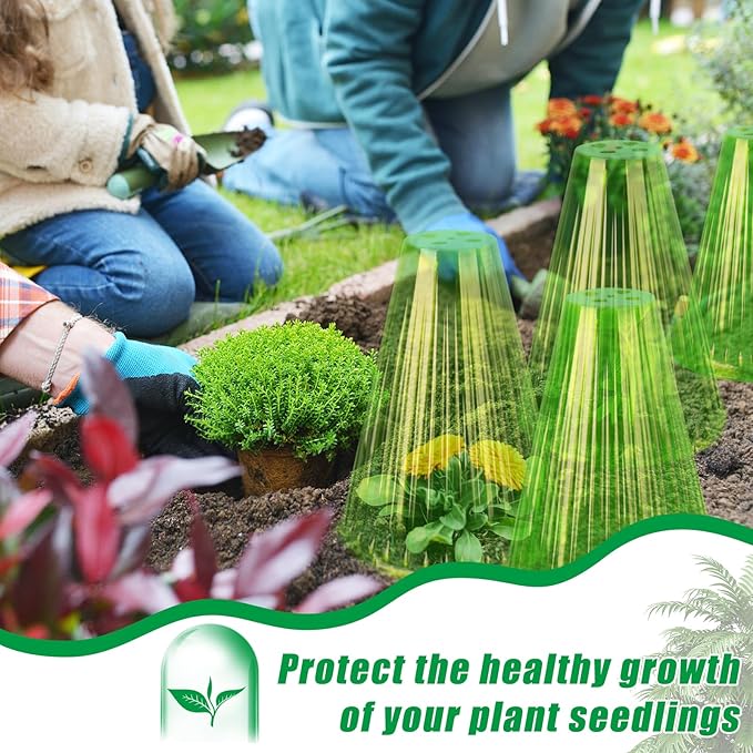 30 Pack Garden Cloches for Plants, Reusable Bell Plant Cover, Plant Covers Protectors from Animals Snails Birds Chickens Insect, 9.18" H X 7.56" D