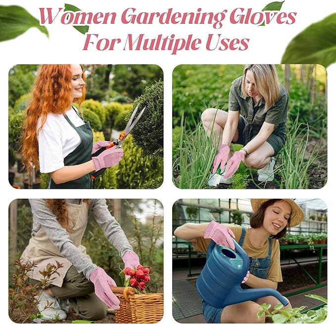 HANDLANDY Women Safety Work Gloves Utility Touch Screen Working Grip Glove for Yardwork Gardening Breathable Mechanic Gloves