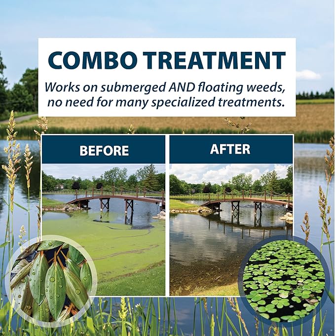 Airmax Wipeout Pond Weed Defense, Herbicide & Aquatic Weed Control, Controls Duckweed & Other Unwanted Submerged & Floating Vegetation, Easy-to-Use & Long Lasting, All-Season Treatment - 8 Ounce