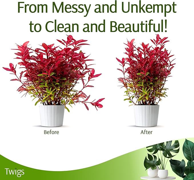 Stackable Plant Support Stakes, Stem Holder Structures for Indoor & Outdoor Use, Garden Accessories for Climbing & Potted Plants, Trellis Alternative - Begonia Red, 3 Pack, 17" L