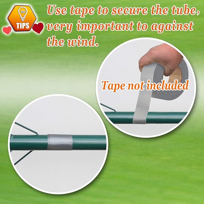 Strong Camel Greenhouse Replacement Frame for Larger Hot Garden House , Support Arch Frame Climbing Plants/Flowers/Vegetables (6.5'x 7' x 7.2')