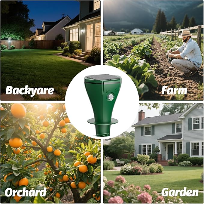 Mole Repeller for Lawns,Solar Powered Vole Repellent Ultrasonic Pest Control Stake, Waterproof Sonic Pulse Deterrent for Gopher Vole Snake in Lawn, Garden & Yard