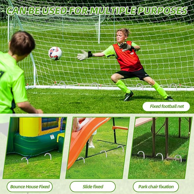 Rebar Stakes 12inx6mm Galvanized J Hook 6pcs – Heavy Duty Ground Tent Stakes for Fence,Bounce House,Outdoor Plants,Artificial Turf,Dog Coop,Metal Stakes for Christmas Decorations