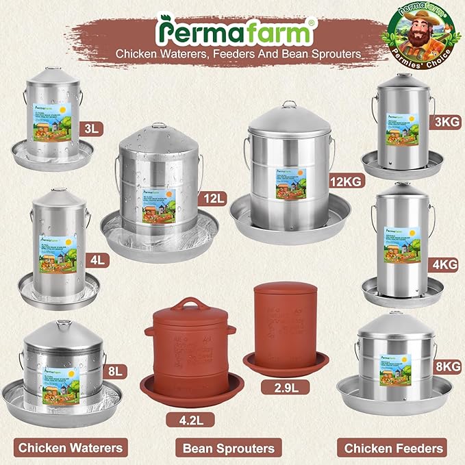 Permafarmยฎ Organic Bean Sprouter, Natural Earthen-Clay Mung Bean Sprouter, Sprouts Growing Kit for Soybeans, Broccoli, Alfalfa & More | Lead-Free, Cadmium-Free (Small Size for Individuals or Couples)