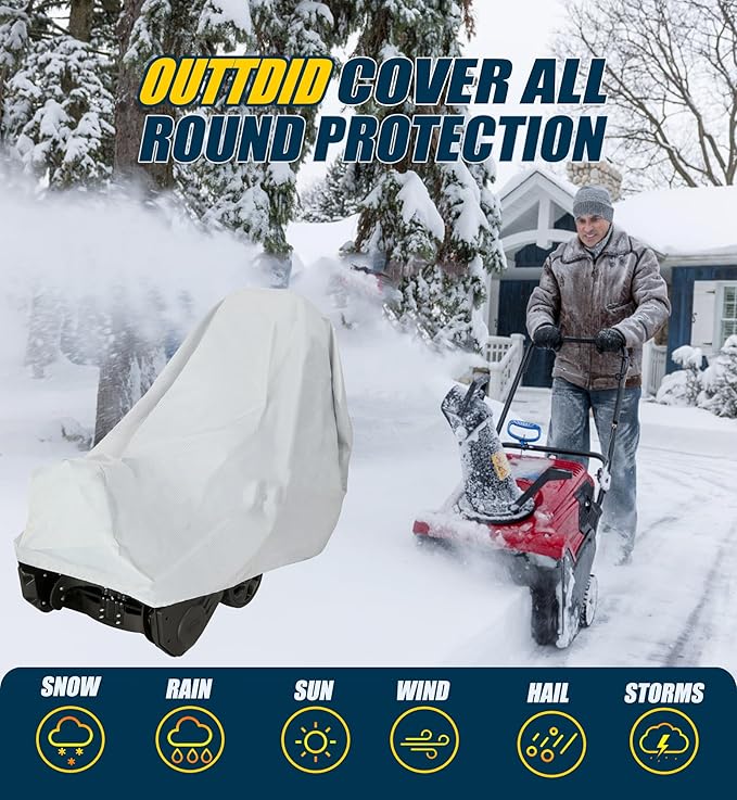 Snow Blower Cover Waterproof Outdoor 600D Heavy Duty Snow Blower Covers for Snowblower Protection, Fit for EGO, Honda, Ryobi, Cub Cadet, Ariens, Troy Bilt, Snow Joe, Toro and PowerSmart
