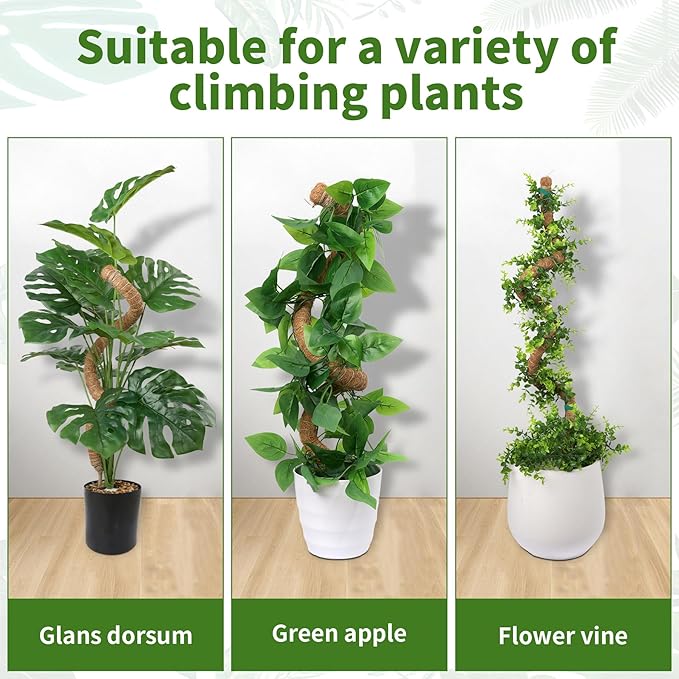 2 Pack Moss Pole, LveSunny 29 Inch Bendable Moss Pole Monstera Plant Support, More Flexible and Corrosion-Resistant Monstera Plant Support, Suitable for Potted Plants to Grow Upwards