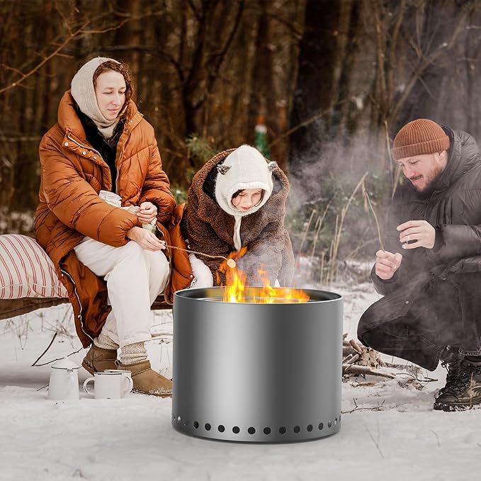 KEESHA Pellet Adapter for Solo Stove Bonfire Stainless Steel Conversion Kit for Smokeless Outdoor Fire Pit, Ideal for Burning Pellets, Diameter: 17.3 in