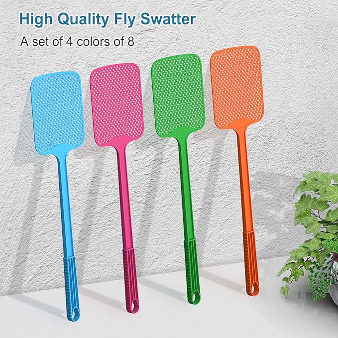 (8 Pack) Fly Swatters,Large Bug swatter That Work for Indoor and Outdoor