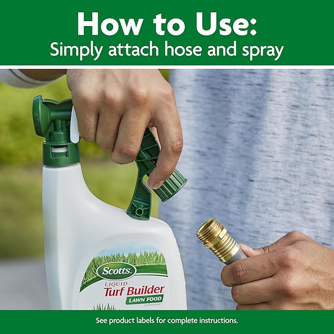 Scotts Liquid Turf Builder 2 Step Lawn-Care with Plus 2 Weed Control and Food, Liquid-Weed and Feed and Fertilizer, 32 oz.
