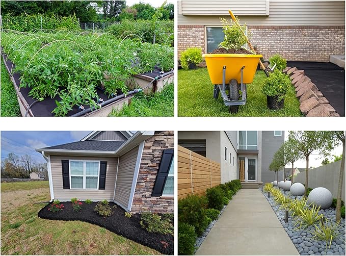 4ft x 100ft Garden Weed Barrier Landscape Fabric, Premium Ground Cover Weed Blocker Fabric Gardening Mat, Superior Weed Control for Vegetable Garden, Flower Bed, Mulch