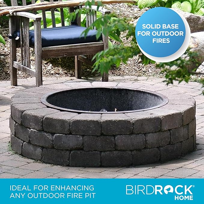 BIRDROCK HOME 30" Fire Ring for The Outdoors - Durable Solid Iron - Home Fire Pit - Lightweight