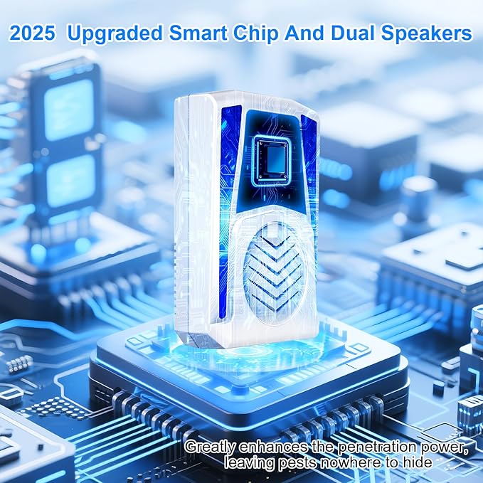 2025 Upgraded Ultrasonic Pest Repeller, Ultrasonic Mouse Repellent Used for Driving Away Mice, Mosquitoes, Flies,Cockroaches, Ants, Etc. Can be Used in Bedrooms, Kitchens,Warehouses,Etc.6 Packs