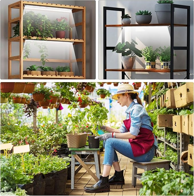 4 Bars Grow Light Strips for Indoor Plants with Auto ON/Off Timer 6/12/18H, 5 Dimmable Levels for Shelves Plant Growing(Pack 1)