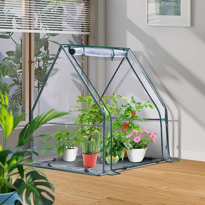Mini Greenhouse for Indoor Outdoor: Ohuhu Portable Green House with Waterproof Pad for Small Plants Nursery Germination, 36"x36"x42" Light Duty Cover Tent Humidity Dome Seedling Accessory