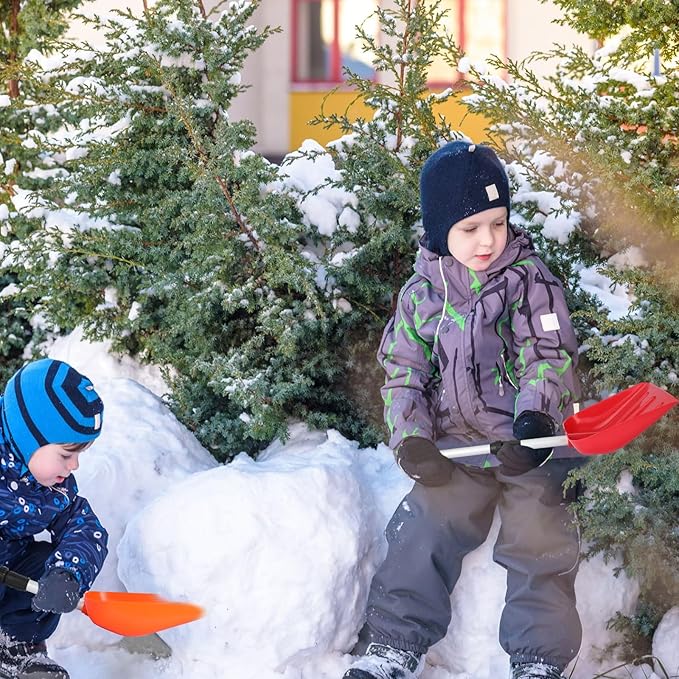 Lasnten 4 Pcs Kid's Snow Shovel Plastic Digging Lightweight Portable Beach Shovels for Kids Boys Girls Home Yard Garden Outdoor Activities Snow Removal(Colorful)