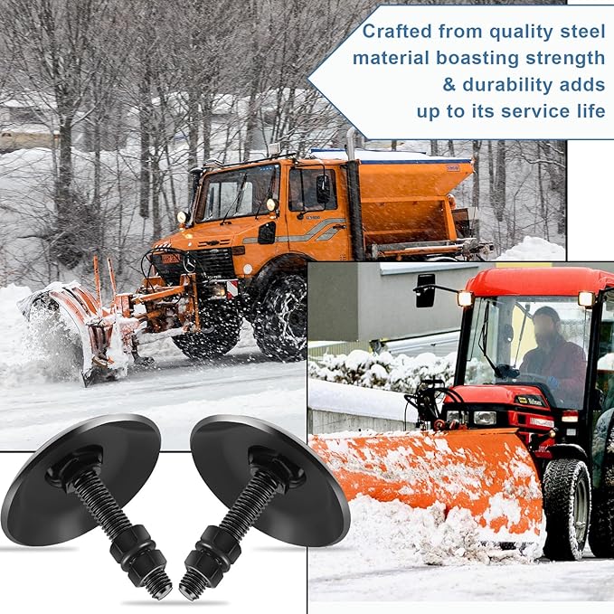 Gisafai 6 Pcs Snow Plow Skid Shoes Heavy Duty Snow Plow Blade Replacement for ATV Durable Snowshoe Replacement Parts Attachments and Accessories for ATV, Include Nuts, Washer