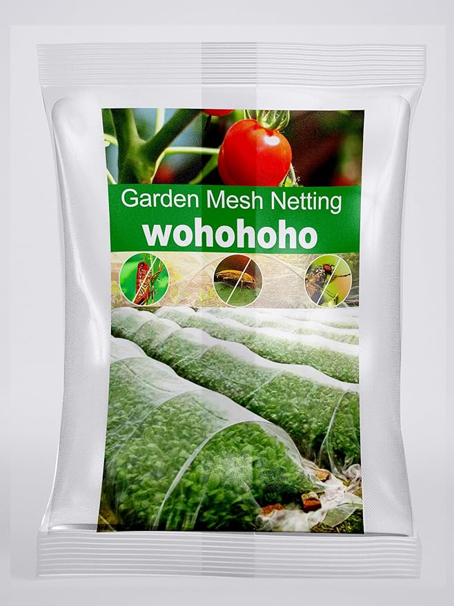 Wohohoho Garden Insect Mesh Netting 10ft x 32ft (3m x 10m), 1mm Ultra Fine Plant Covers for Garden Protection. Mosquito Net Pest Barrier for Vegetables Fruits Greenhouse Row Cover Raised Bed Barrier