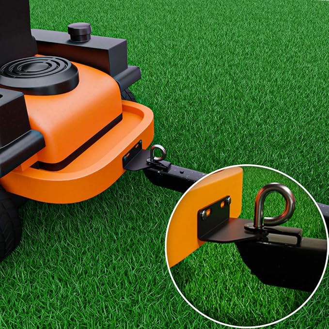 Universal Zero Turn Lawn Mower Trailer Hitch 5 Inch Heavy Duty Steel - Including Installation Hardware (Black)