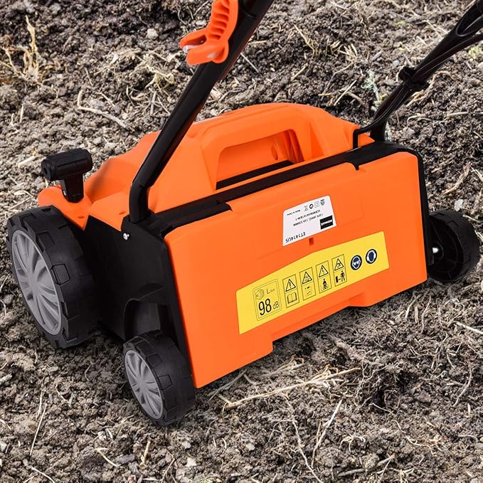 Goplus 2-in-1 Lawn Dethatcher and Scarifier, 3 Level Depth Adjustable Weeder w/ 11 Gallon Collection Bag & 2 Removable Blades, 13-Inch 12 Amp Corded Electric Scarifier for Garden & Yard