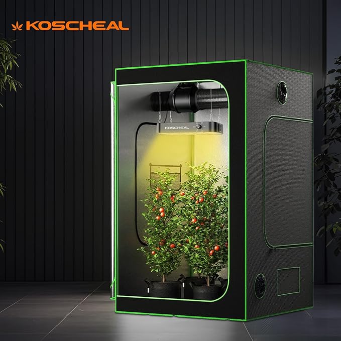 KOSCHEAL KC800 LED Grow Light,80W Full Spectrum Led Grow Lights for Indoor Plants,2.9μmol/J PAR,LM301H EVO Full Spectrum Grow Light,Veg Bloom Light,Daisy Chain Dimmable Grow Lamp,Built-in Silent Fan