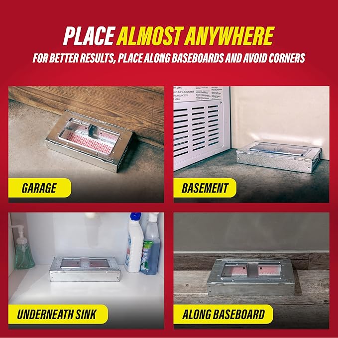 Catchmaster Pro Series Multi-Catch Mouse Trap, Humane Mouse Trap Indoor for Home, Includes 1 Replaceable Glue Board, Pet Safe Pest Control, Live Catch for Garage & Shed