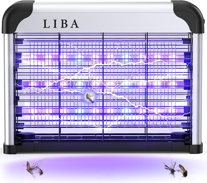 LiBa LED Indoor Bug Zapper, Electric Mosquito Killer Fly Zapper with Dual UV Wavelength Attraction, High Voltage Fly Trap Mosquito Trap Over 10-Year Lifespan LED Bulbs Light, Safe for Kids/Pets