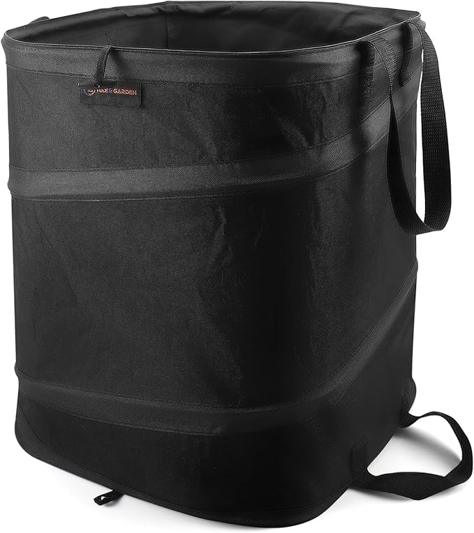 YUDI & GARDEN 19 Gallon Square Collapsible Yard Waste Bin|Collapsible Trash Can|Camping Trash Can, for Collecting Weeds or Party and Yard Waste