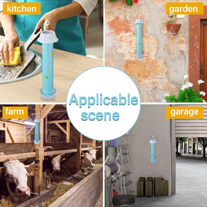 Qualirey 8 Pcs Sticky Fly Trap Fly Stick with Hanging Hook Adhesive Flying Catcher for Indoor Outdoor Trap Houseflies and Flying Insects Mosquito Bee Wasp Moth (Classic Style)