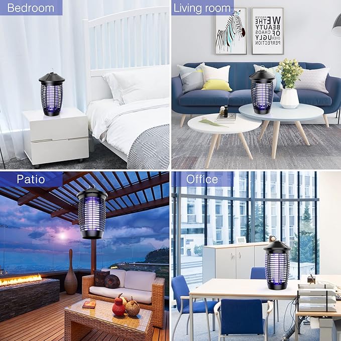 PALONE Electric Bug Zapper Outdoor, 20W Electirc Fly Zapper Indoor with Sturdy Top Hook, 4500V Mosquito Zapper Indoor with 3.9ft PVC Wire, Waterproof Bug Zapper for Outdoor, Garden, Bedroom