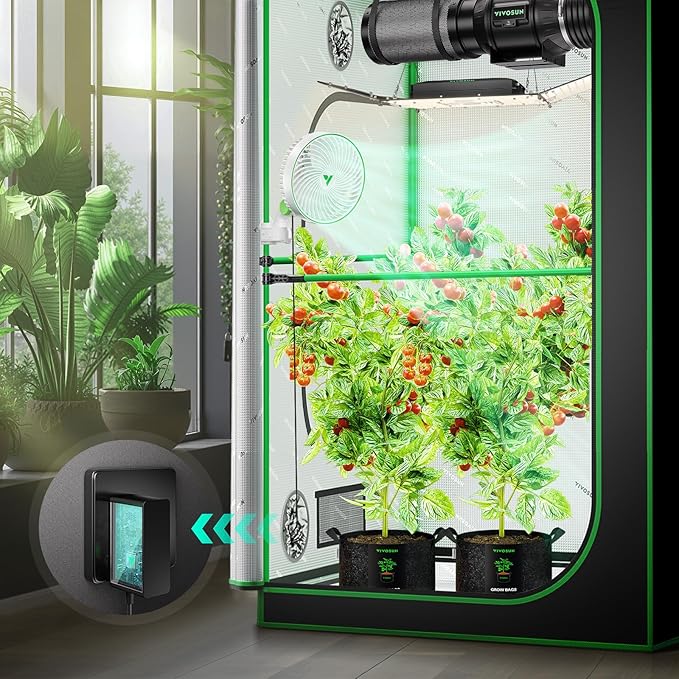 VIVOSUN AeroWave E6 Grow Tent Fan 6”, EC Motor, Smart Wifi Control, US Patented Auto Oscillating Clip fan, Weatherproof IP-54, Strong Airflow but Quiet for Hydroponic Ventilation Circulation, 1-Pack
