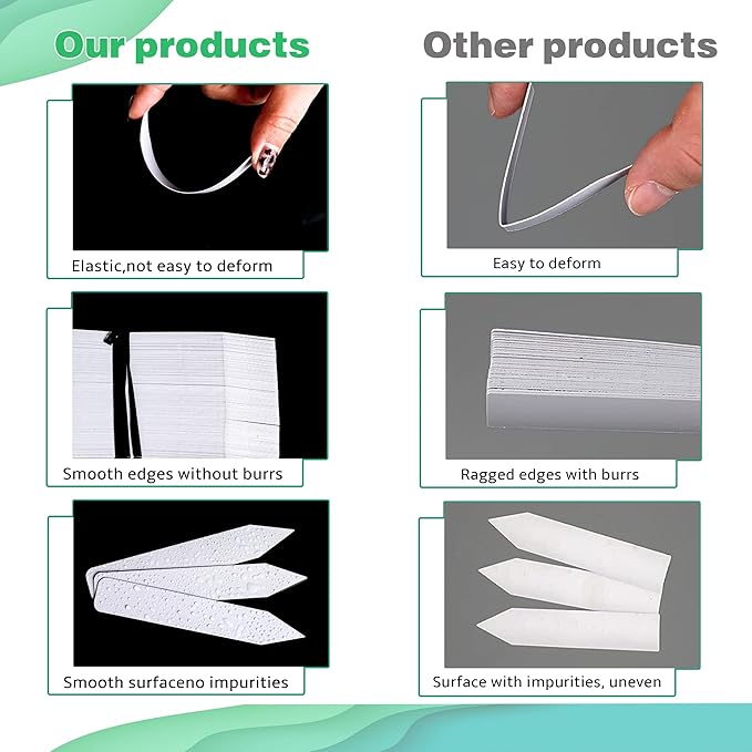 Plant Labels 4 Inch 300Pcs Plastic Plant Name Tags for Seedlings Garden Labels Markers Nursery Plant Tags Seed Labels Plant Label Stakes with Permanet Marking Pen Plant Markers for Outdoor Garden