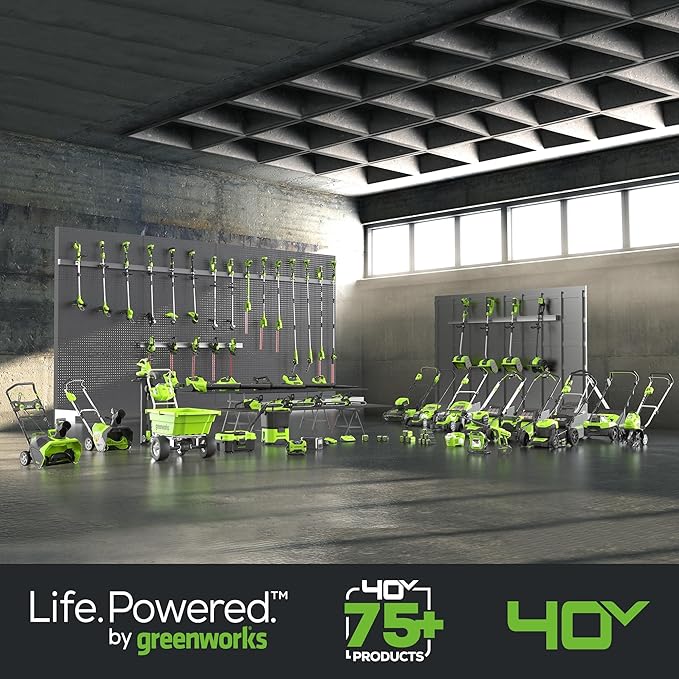 Greenworks 40V 16" Cordless Lawn Mower, Ultra-Light Push Mower with 4.0Ah Battery & Charger(75+ Tool Compatibility, 45Min Runtime)