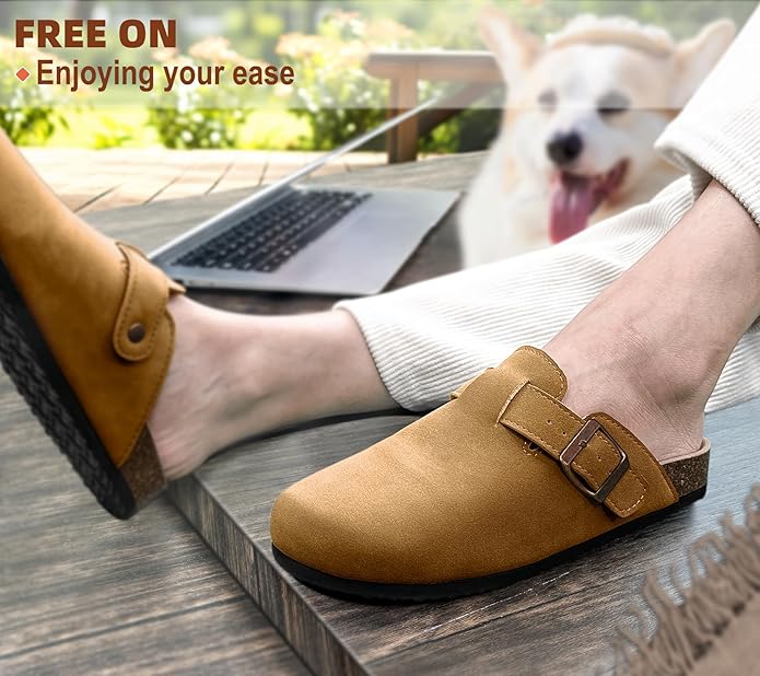 BULLIANT Comfort Clogs Slippers Sandals Nurse Work Shoes Unisex for Men Women with Cushioned Cork-Footbed