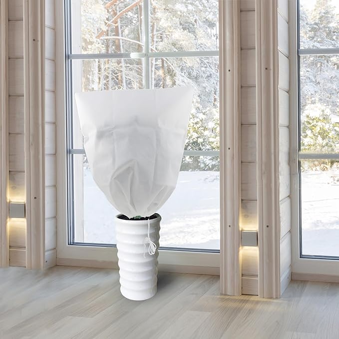 Gardzen 5-Pack Plant Covers Freeze Protection, Drawstring Tree Cover, Winter Freeze Plant Protection, Tree Jacket Frost Blanket for Outdoor Plants, 22.4" x 24"