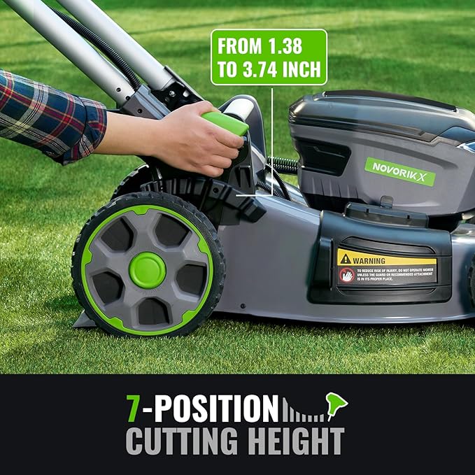 Electric Lawn Mower, Self-Propelled Lawn Mower Cordless (60V 21”), 65 Min Long Runtime with 5.0Ah Battery, Rapid Charger and LED Headlight