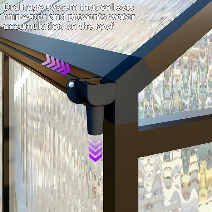 8x8 FT Greenhouse for Outdoors,Green House for Outside,Dark Gray