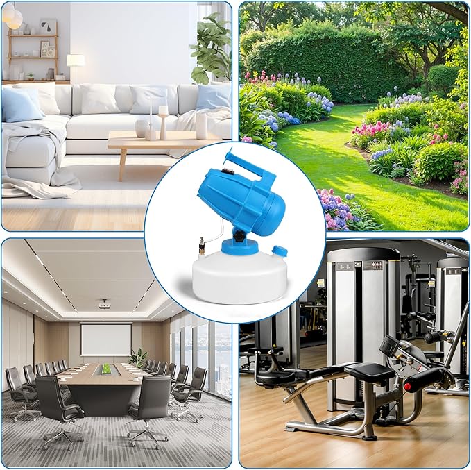 5L (1.3 Gallon) Electric ULV Fogger Sprayer Machine with 3 Nozzles, Portable Cold Fogger with Adjustable Flow Rate, 30ft Spraying Distance for Home, School, Hotel, Church, Garden, Yard
