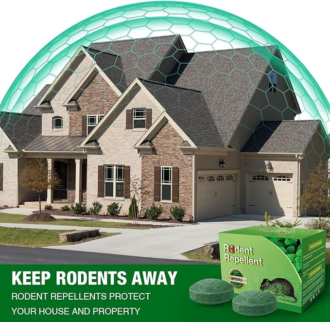 48P Rodent Mice Repellent, Peppermint Oil to Repel Mice and Rats, Rodent Mouse Repellent for Car, Natural Ingredients Rat Repellent Balls Deterrent Indoor, Family & Pet Safe