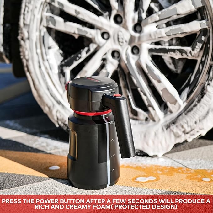 Electric Foam Sprayer 2L Car Wash Sprayer Electric Foam Cannon USB Rechargeable Battery Foamer Spray Cordless Portable Pump Spray Black