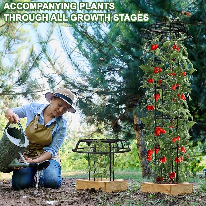 1 Pack Garden Trellis for Climbing Plants Outdoor, 65" Adjustable Mushroom Top Trellis, Umbrellas Plant Support Obelisk for Potted Plants Climbing Vine Rose Clematis Vegetable Indoor Outdoor