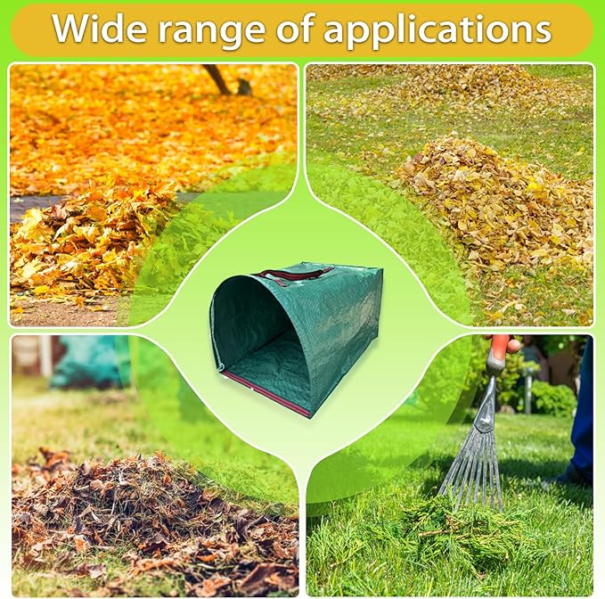 Reusable Yard Waste Bags, 40 Gallon Dustpan-Type Garden Bag 2 Pack, Heavy Duty Garden Bags for Lawn Maintenance & Outdoor Recycling,Garden Waste Container for Clean Up Outdoor Debris