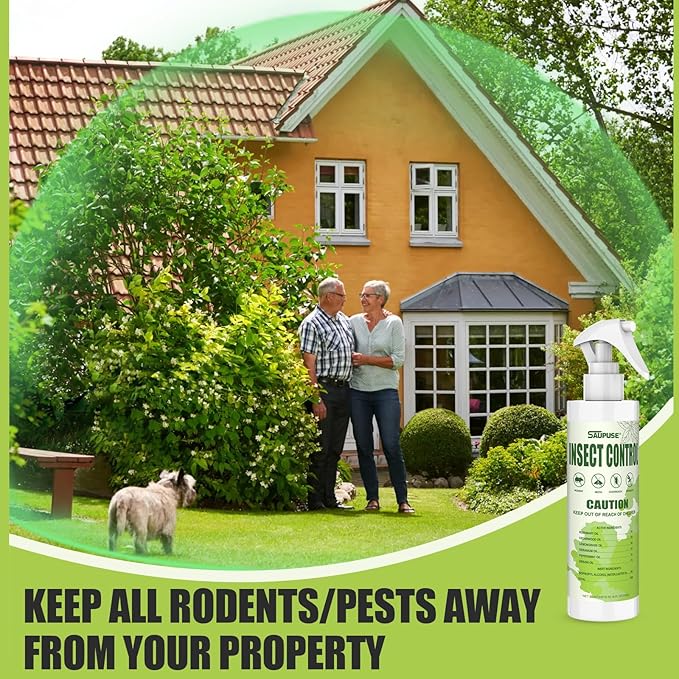 Pest & Insect Control Spray, Spider Repellent Indoor, Repel Spiders, Ants, Silverfish, Mosquitoes, Moths, and More, Plant Formula Safe for Indoor/Outdoor Use
