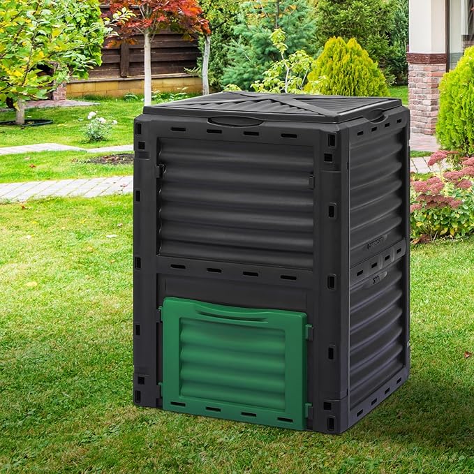 Magshion 80 Gal Garden Composer Bin from BPA Free Material, Large Compost Bin All-Season Outdoor Compost Box Easy Assembling, Lightweight, Fast Creation of Fertile Soil