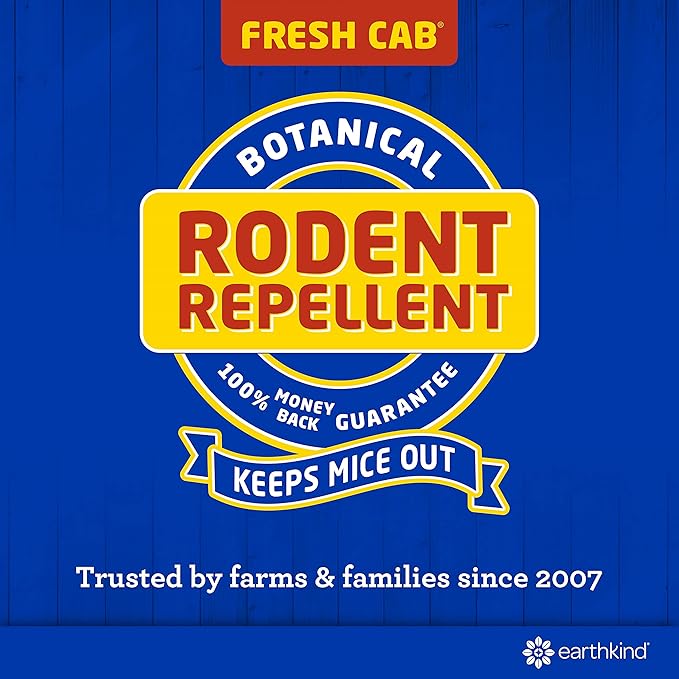 Fresh Cab Rodent Repellent - Botanical Pest Control for Indoor Use - Safe for Kids & Pets When Used As Directed - Made with Plant Fibers, Balsam Fir Essential Oil & Fragrance - 4-Pack