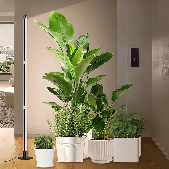 Standing Grow Light with 3 Light Modes & Timer – 48 Inch Vertical Grow Lights for Indoor Plants, Full Spectrum Floor Grow Light with Timer, Tall Grow Lights for Indoor Plants