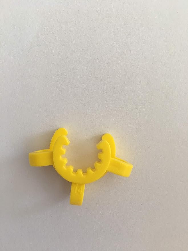 12 Pieces Keck Clips Ground Joints #14, Standard Taper POM for Joints 14/20 and 14/35 (yellow, #14)