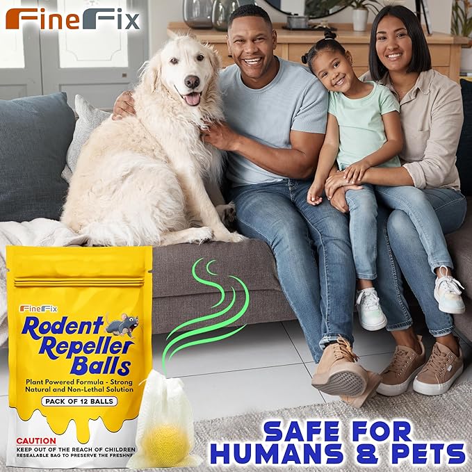 FINEFIX Moth Balls for Outdoor Use Rodents Pack of 12 Best Deterrent for Rats Mothballs Rat Repellent for Outside are Best Products to get rid of mice Permanently from Home Garage Barn Boat RVs etc