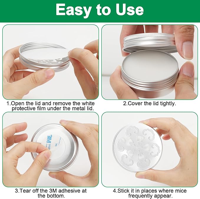 6 Pack Powerful Rodent Repellent, Natural Keep Rodent and Raccoon Away Deterrent with Long-Lasting Protection for Garden Lawn Yard Camping Fishing, Safe for Kids & Pets, Waterproof