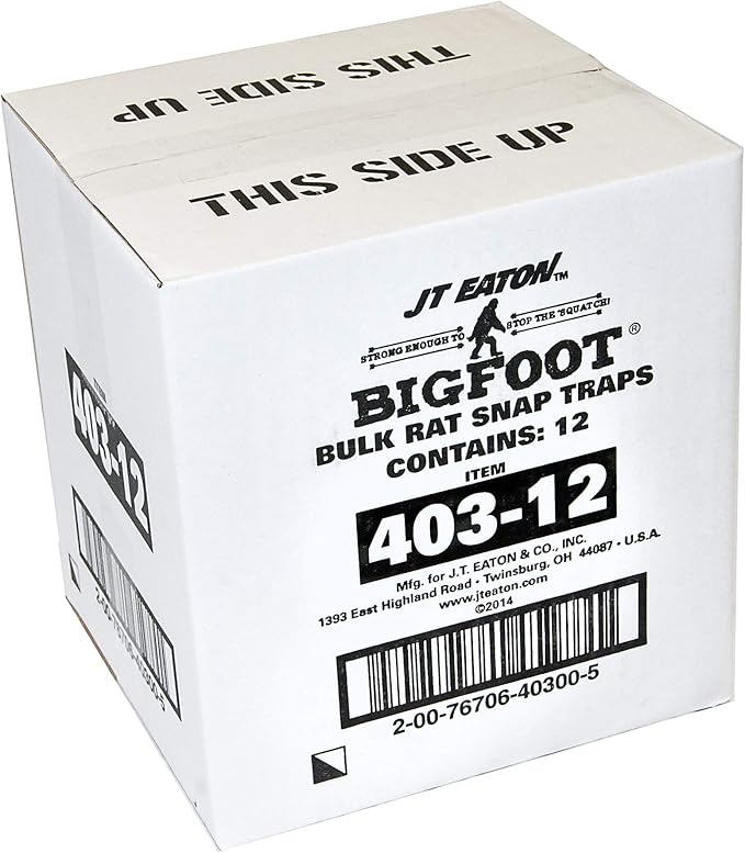Bigfoot Rat Size Snap Trap with Expanded Trigger – Heavy-Duty Rodent Control Trap for Effective Rat Catching